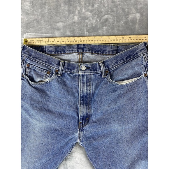 Levi's 505 Men's Jeans 38 x 30 Regular Fit Straight Leg Light Wash Stretch Pants - Picture 4 of 8